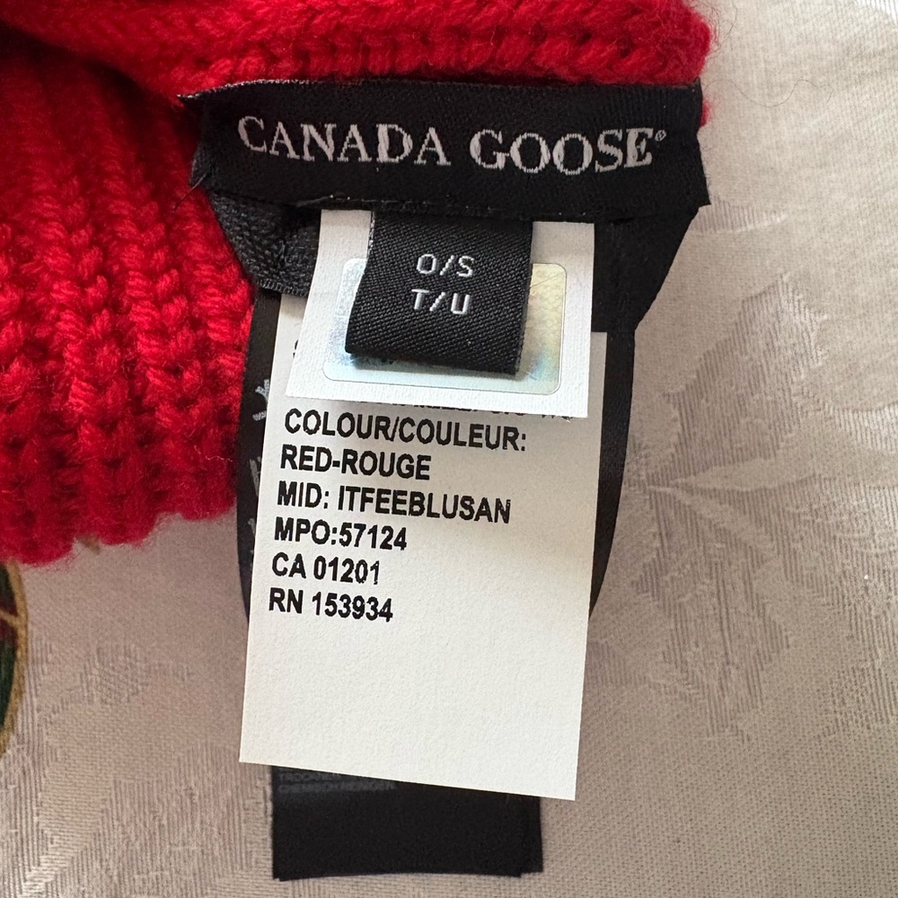 Canada Goose Red Knit Beanie - Picture 6 of 7